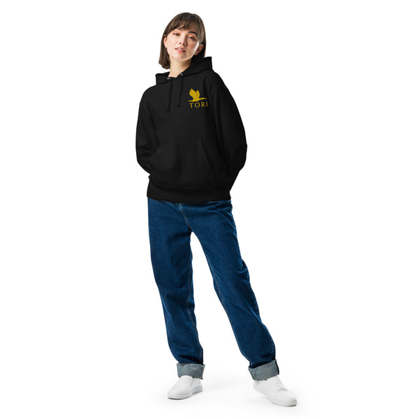 Unisex french terry pullover hoodie - Tori heron logo- exclusive to Asia