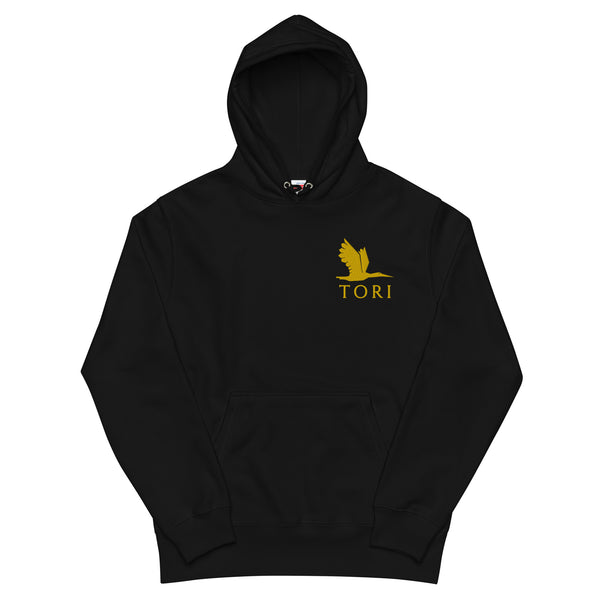 Unisex french terry pullover hoodie - Tori heron logo- exclusive to Asia