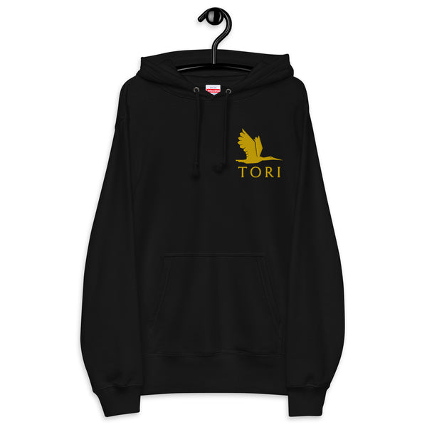 Unisex french terry pullover hoodie - Tori heron logo- exclusive to Asia