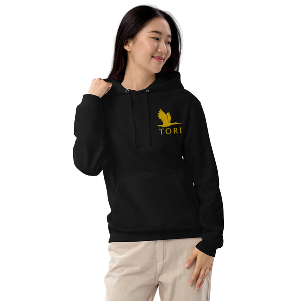 Unisex french terry pullover hoodie - Tori heron logo- exclusive to Asia