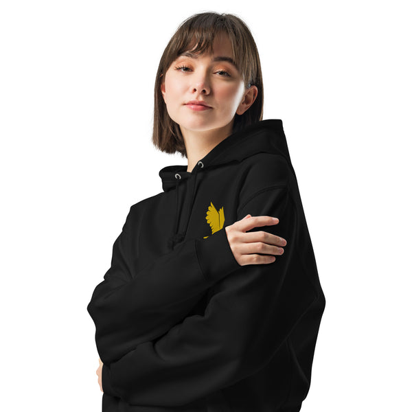 Unisex french terry pullover hoodie - Tori heron logo- exclusive to Asia