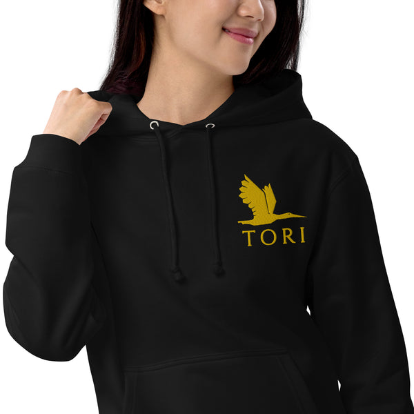 Unisex french terry pullover hoodie - Tori heron logo- exclusive to Asia