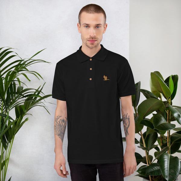 Embroidered Polo Shirt - "Tori Brands heron logo"