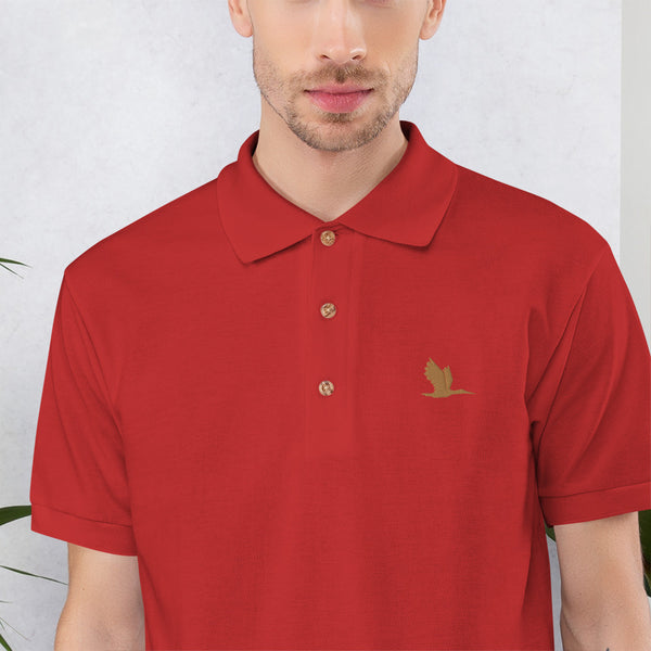Embroidered Polo Shirt - "Tori Brands heron logo"