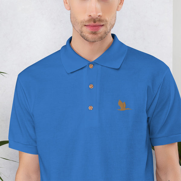 Embroidered Polo Shirt - "Tori Brands heron logo"