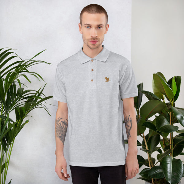 Embroidered Polo Shirt - "Tori Brands heron logo"