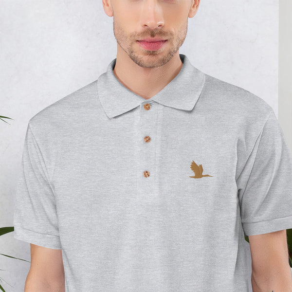 Embroidered Polo Shirt - "Tori Brands heron logo"