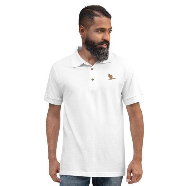 Embroidered Polo Shirt - "Tori Brands heron logo"