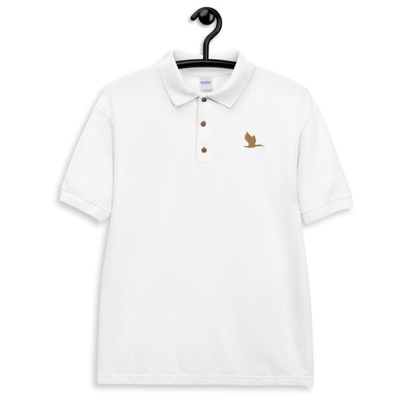 Embroidered Polo Shirt - "Tori Brands heron logo"