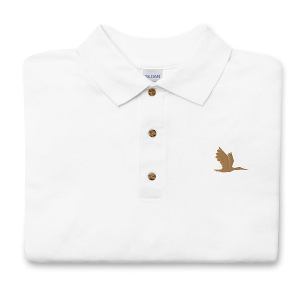 Embroidered Polo Shirt - "Tori Brands heron logo"