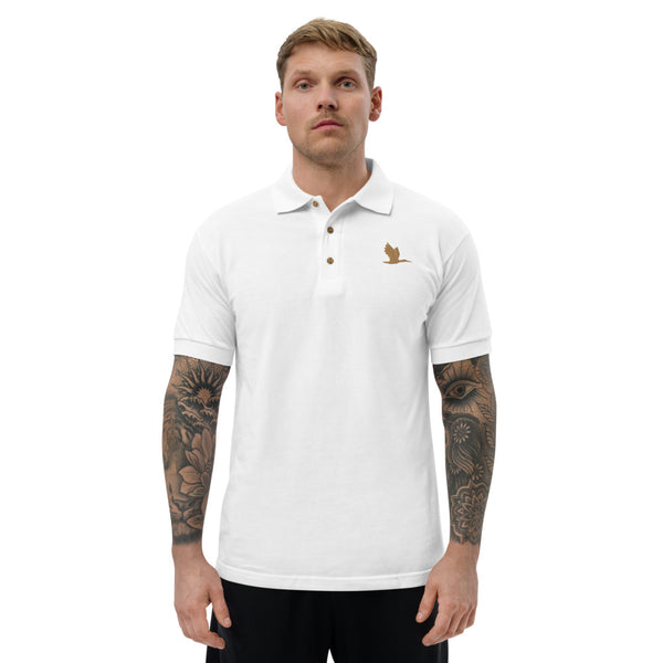 Embroidered Polo Shirt - "Tori Brands heron logo"