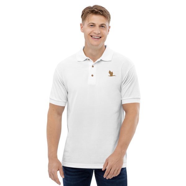 Embroidered Polo Shirt - "Tori Brands heron logo"