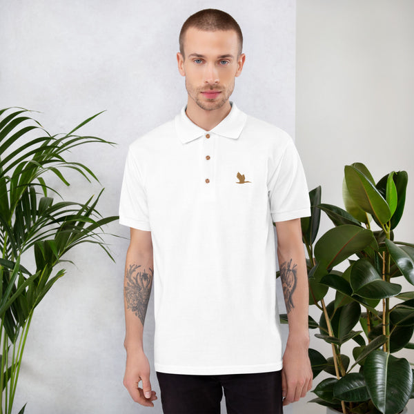Embroidered Polo Shirt - "Tori Brands heron logo"