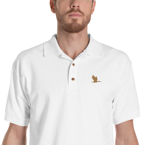 Embroidered Polo Shirt - "Tori Brands heron logo"