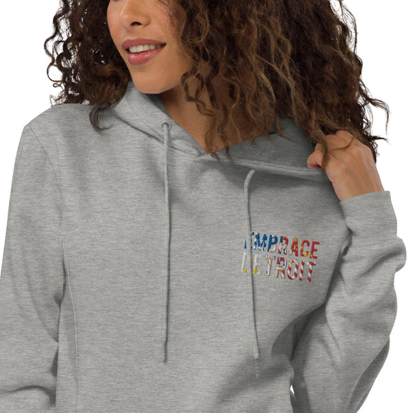 Unisex fashion hoodie - "Embrace Detroit" Embroidery