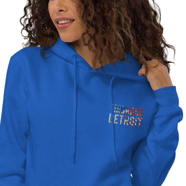 Unisex fashion hoodie - "Embrace Detroit" Embroidery