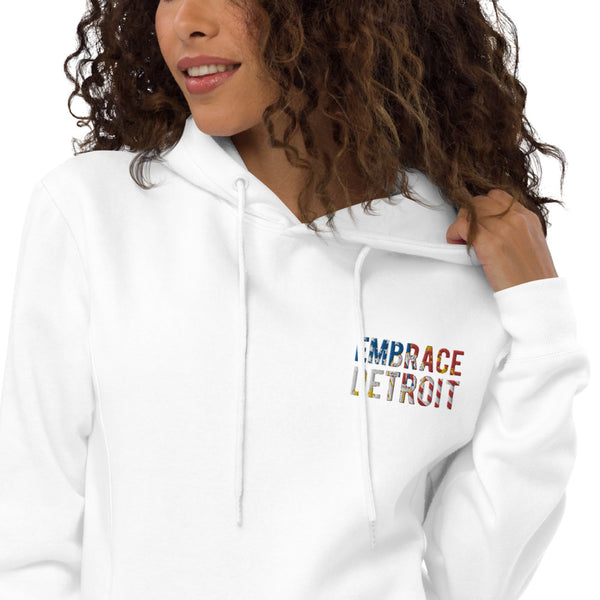 Unisex fashion hoodie - "Embrace Detroit" Embroidery