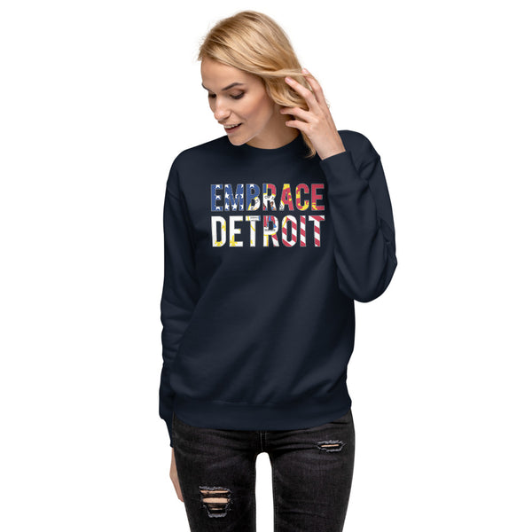 Unisex Fleece Pullover - " Embrace Detroit"