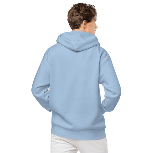 Unisex pigment dyed hoodie - tori heron logo