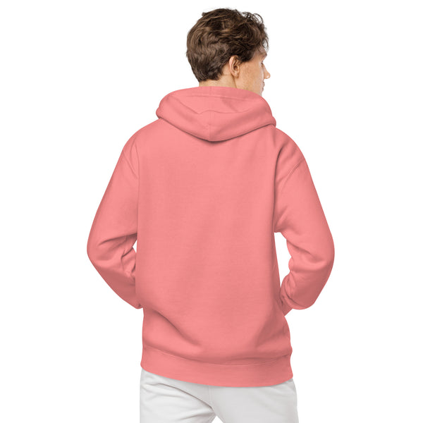 Unisex pigment dyed hoodie - tori heron logo