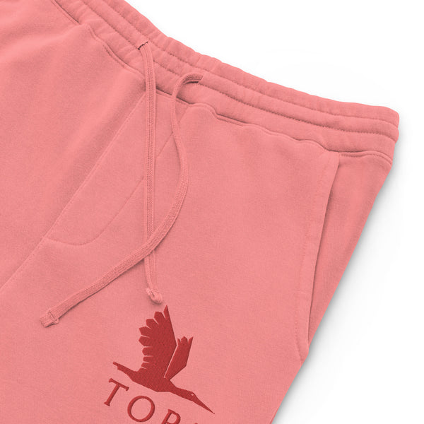 Unisex pigment dyed sweatpants - tori heron with text