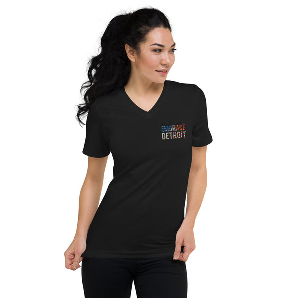 Unisex Short Sleeve V-Neck T-Shirt - Embrace Detroit