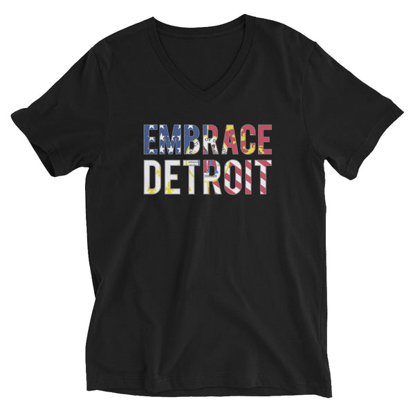 Unisex Short Sleeve V-Neck T-Shirt - Embrace Detroit