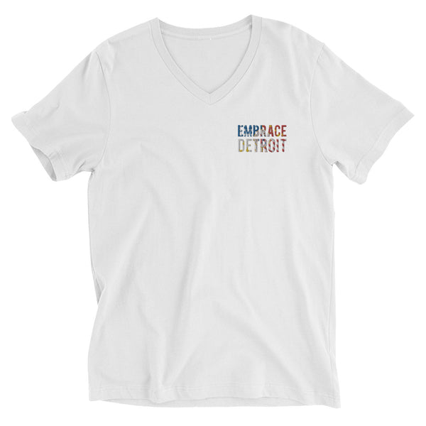 Unisex Short Sleeve V-Neck T-Shirt - Embrace Detroit