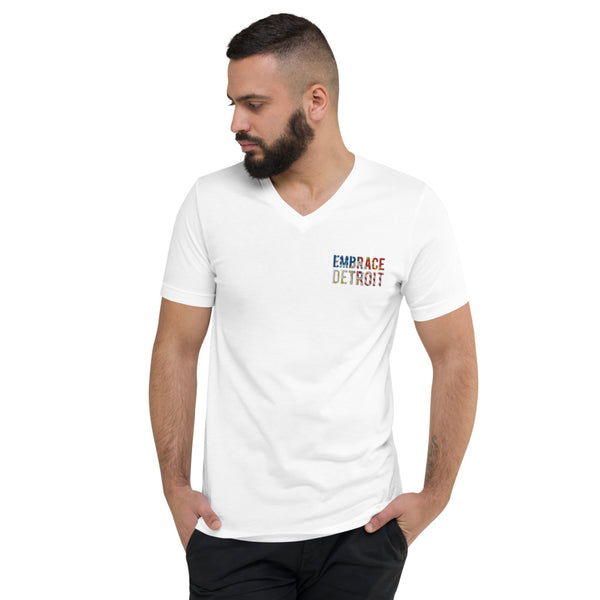 Unisex Short Sleeve V-Neck T-Shirt - Embrace Detroit