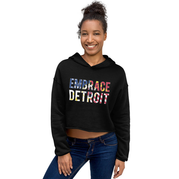 Crop Hoodie- Embrace Detroit