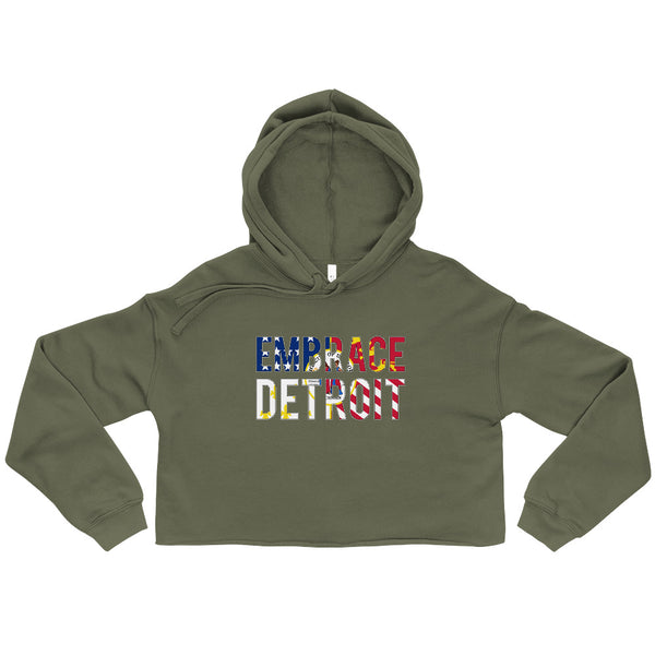 Crop Hoodie- Embrace Detroit